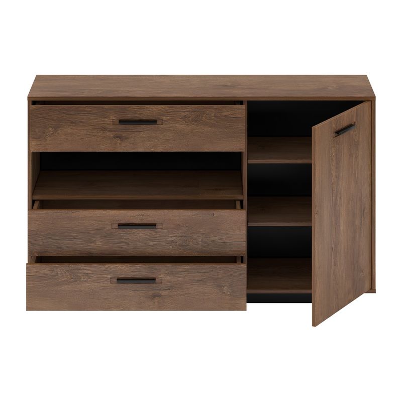 Casa si Gradina - Mobilier - Comode si corpuri - Comode - Comoda, stejar bolzano / negru, DELIS E - Infinity.ro