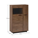 Casa si Gradina - Mobilier - Comode si corpuri - Comode - Comoda / vitrina, stejar bolzano / negru, stanga, DELIS C1 - Infinity.ro