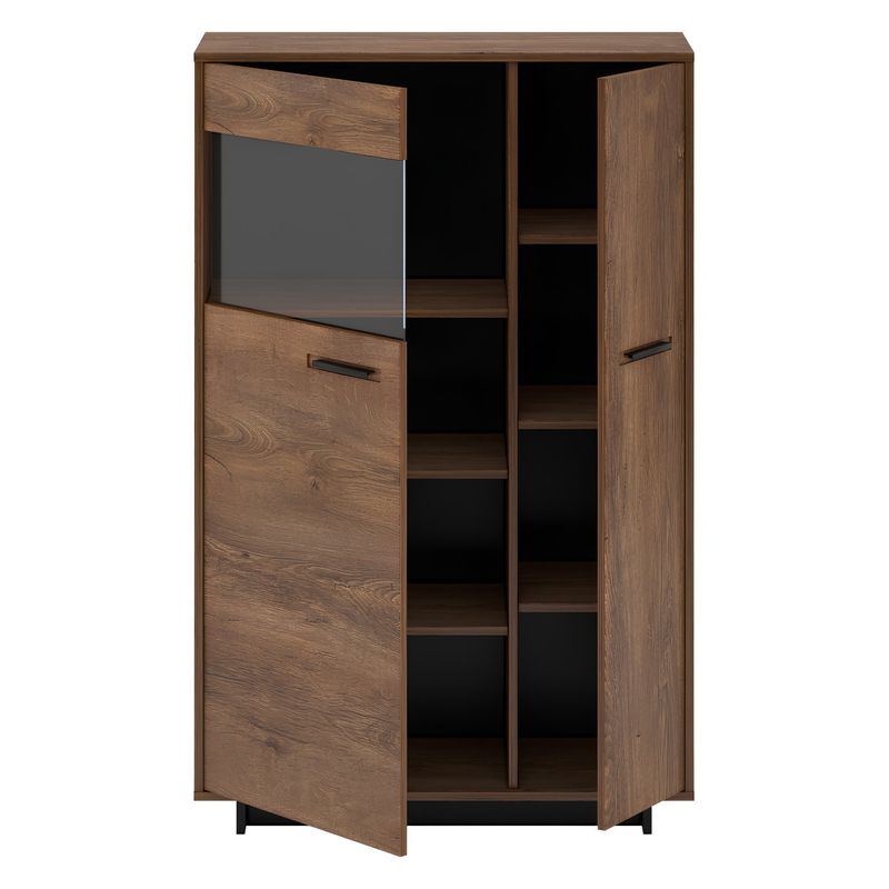 Casa si Gradina - Mobilier - Comode si corpuri - Comode - Comoda / vitrina, stejar bolzano / negru, stanga, DELIS C1 - Infinity.ro
