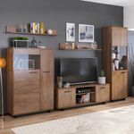 Casa si Gradina - Mobilier - Comode si corpuri - Comode - Comoda / vitrina, stejar bolzano / negru, stanga, DELIS C1 - Infinity.ro