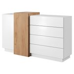 Casa si Gradina - Mobilier - Comode si corpuri - Comode - Comoda 2D4S, alb / stejar craft auriu, TRIO - Infinity.ro