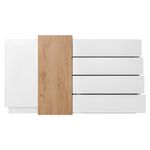 Casa si Gradina - Mobilier - Comode si corpuri - Comode - Comoda 2D4S, alb / stejar craft auriu, TRIO - Infinity.ro