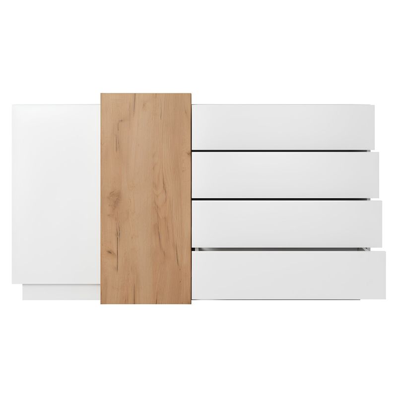 Casa si Gradina - Mobilier - Comode si corpuri - Comode - Comoda 2D4S, alb / stejar craft auriu, TRIO - Infinity.ro