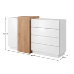 Casa si Gradina - Mobilier - Comode si corpuri - Comode - Comoda 2D4S, alb / stejar craft auriu, TRIO - Infinity.ro