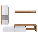 Casa si Gradina - Mobilier - Seturi de mobilier - Seturi living - Perete living, stejar wotan / alb, ALUBA - Infinity.ro