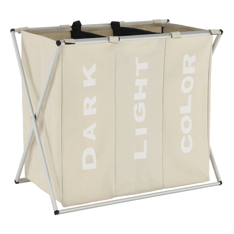 Casa si Gradina - Sanitare - Suporturi si accesorii baie - Accesorii baie - Cos de rufe din panza, gri-bej, LAUNDRY NEW TYP 3 - Infinity.ro