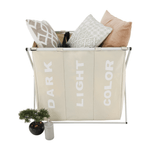 Casa si Gradina - Sanitare - Suporturi si accesorii baie - Accesorii baie - Cos de rufe din panza, gri-bej, LAUNDRY NEW TYP 3 - Infinity.ro