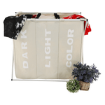 Casa si Gradina - Sanitare - Suporturi si accesorii baie - Accesorii baie - Cos de rufe din panza, gri-bej, LAUNDRY NEW TYP 3 - Infinity.ro