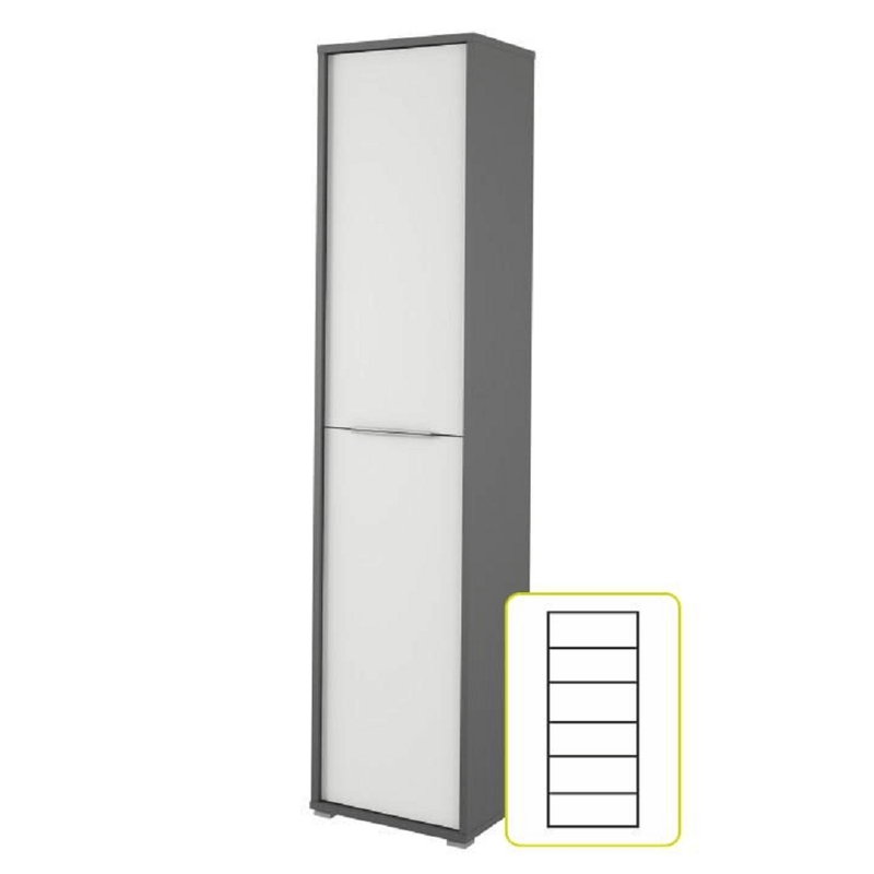Casa si Gradina - Mobilier - Dulapuri si sifoniere - Dulapuri - Dulap inalt cu polite, grafit/alb, RIOMA NEW TYP 06 - Infinity.ro