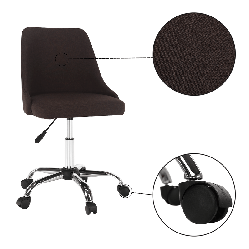 Casa si Gradina - Mobilier - Scaune si fotolii - Scaune - Scaun de birou, maro/crom, EDIZ - Infinity.ro