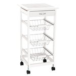 Casa si Gradina - Bucatarie si vesela - Ustensile bucatarie - Cosuri servire - Carucior de servire, alb, KORUS - Infinity.ro