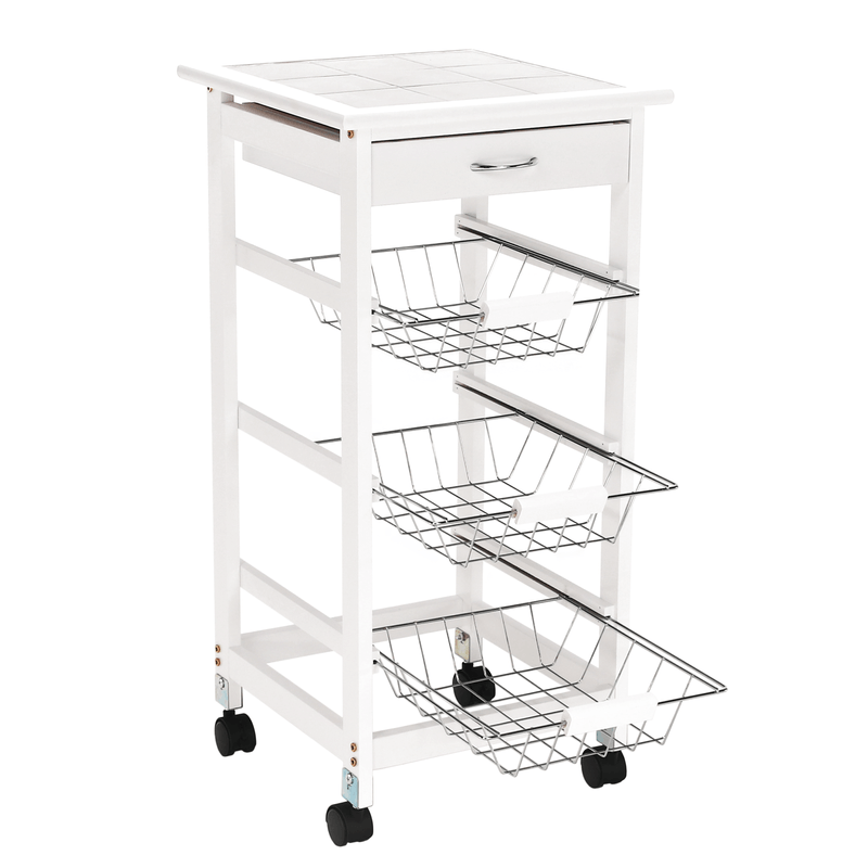 Casa si Gradina - Bucatarie si vesela - Ustensile bucatarie - Cosuri servire - Carucior de servire, alb, KORUS - Infinity.ro