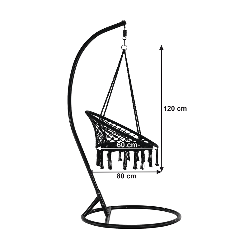 Casa si Gradina - Gradina si terasa - Mobilier exterior - Scaune si sezlonguri gradina - Scaun suspendabil, negru, AMADO 2 NEW - Infinity.ro