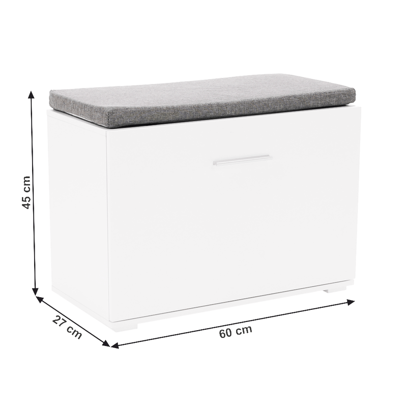 Casa si Gradina - Mobilier - Organizare si depozitare - Bancute - Banca cu pantofar, alb/gri, BOKSA - Infinity.ro