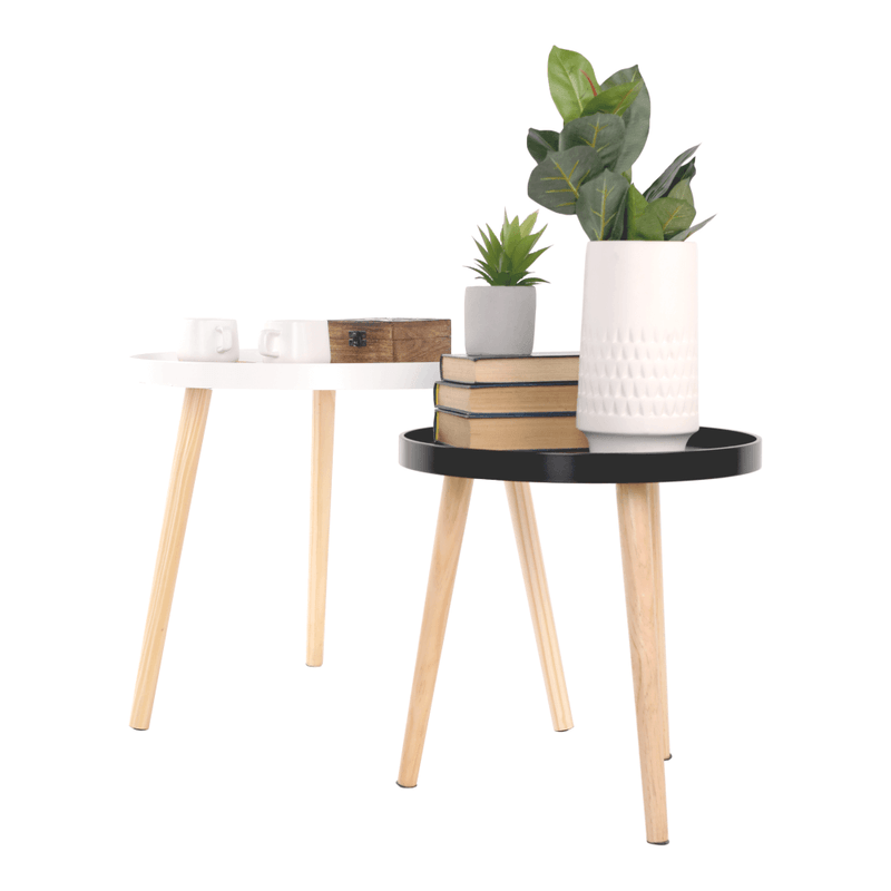 Casa si Gradina - Mobilier - Mese si birouri - Masute de cafea - Masuta auxiliara, negru/natural, SANSE TYP 2 - Infinity.ro