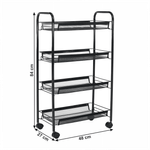 Casa si Gradina - Bucatarie si vesela - Ustensile bucatarie - Cosuri servire - Carucior de servire, negru, MYRIS - Infinity.ro