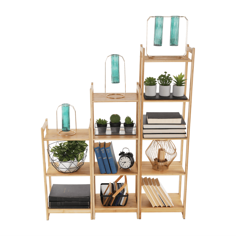 Casa si Gradina - Mobilier - Biblioteci si rafturi - Rafturi - Polita cu 5 rafturi, bambus natural, TIPUL IMPEROR 3 - Infinity.ro