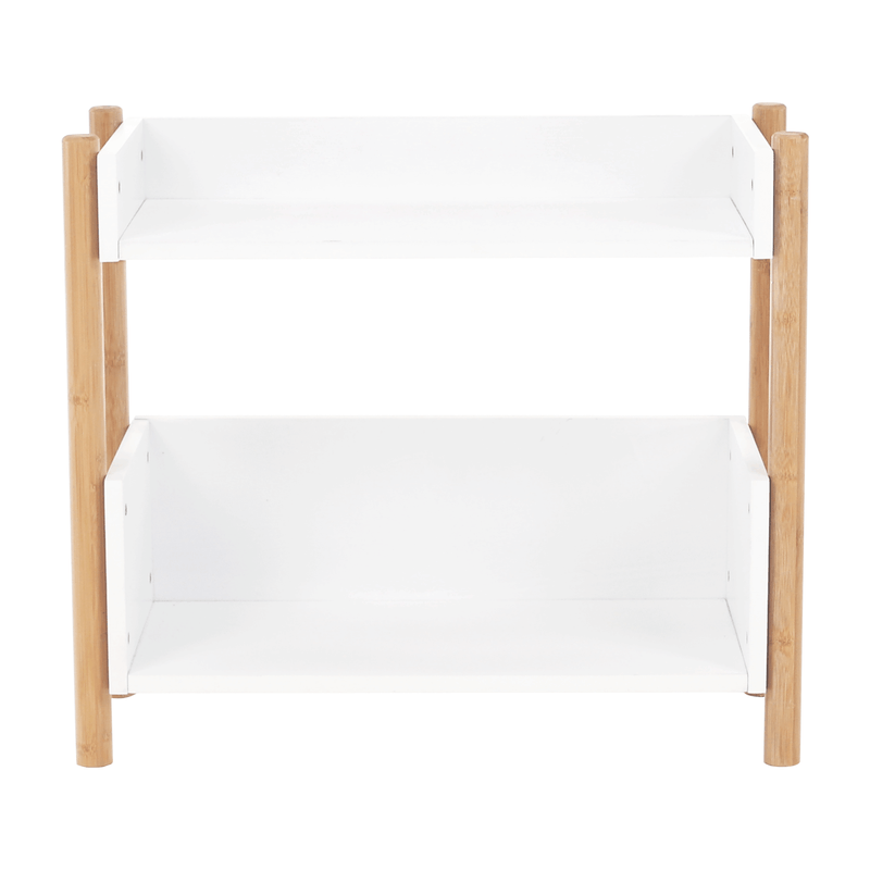 Casa si Gradina - Mobilier - Biblioteci si rafturi - Rafturi - Etajera cu 2 rafturi, bambus natural / alb, BALTIKA TYPE 1 - Infinity.ro