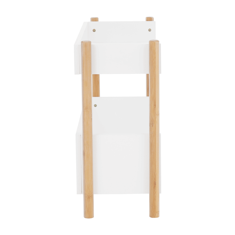 Casa si Gradina - Mobilier - Biblioteci si rafturi - Rafturi - Etajera cu 2 rafturi, bambus natural / alb, BALTIKA TYPE 1 - Infinity.ro
