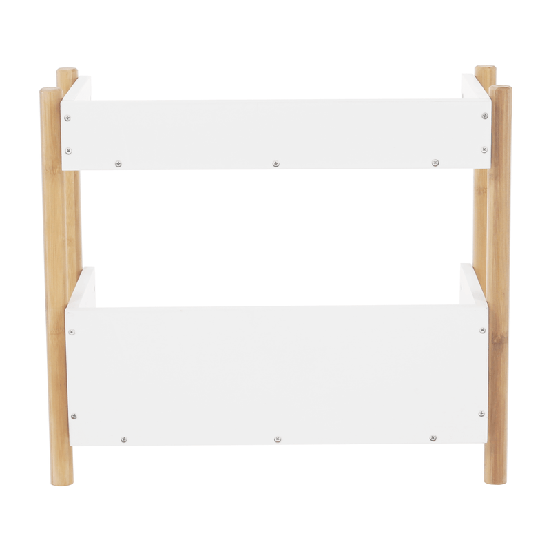 Casa si Gradina - Mobilier - Biblioteci si rafturi - Rafturi - Etajera cu 2 rafturi, bambus natural / alb, BALTIKA TYPE 1 - Infinity.ro