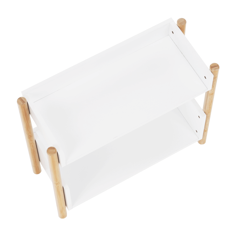 Casa si Gradina - Mobilier - Biblioteci si rafturi - Rafturi - Etajera cu 2 rafturi, bambus natural / alb, BALTIKA TYPE 1 - Infinity.ro