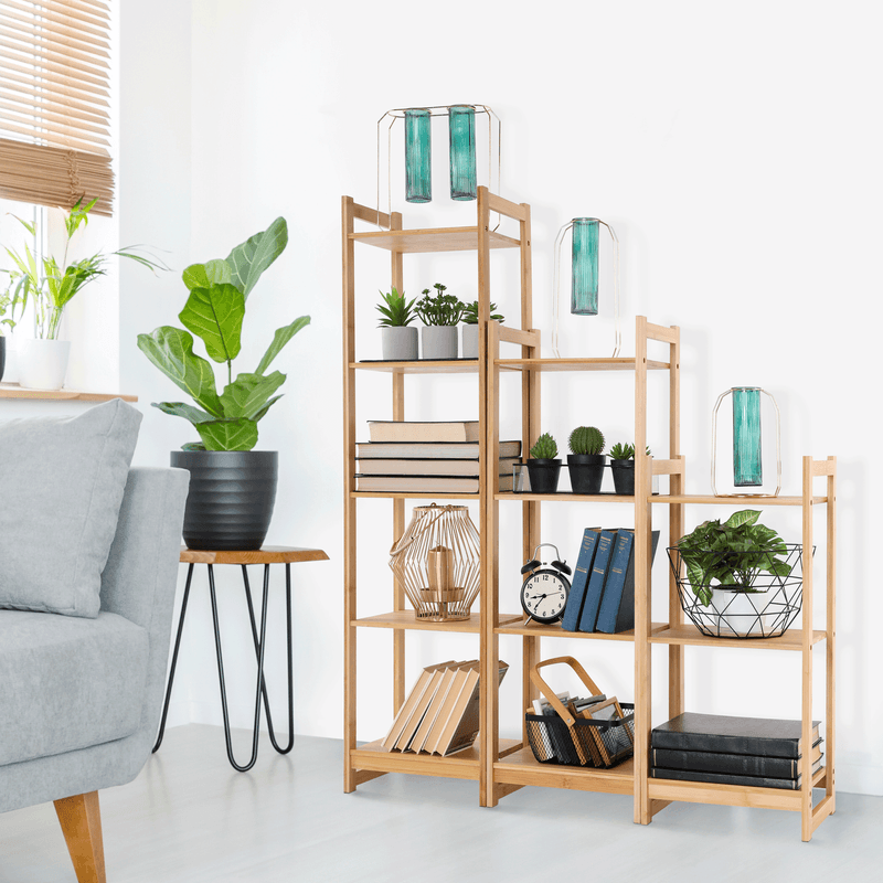 Casa si Gradina - Mobilier - Biblioteci si rafturi - Rafturi - Polita cu 5 rafturi, bambus natural, TIPUL IMPEROR 3 - Infinity.ro