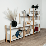 Casa si Gradina - Mobilier - Biblioteci si rafturi - Rafturi - Etajera cu 2 rafturi, bambus natural / alb, BALTIKA TYPE 1 - Infinity.ro