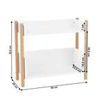 Casa si Gradina - Mobilier - Biblioteci si rafturi - Rafturi - Etajera cu 2 rafturi, bambus natural / alb, BALTIKA TYPE 1 - Infinity.ro