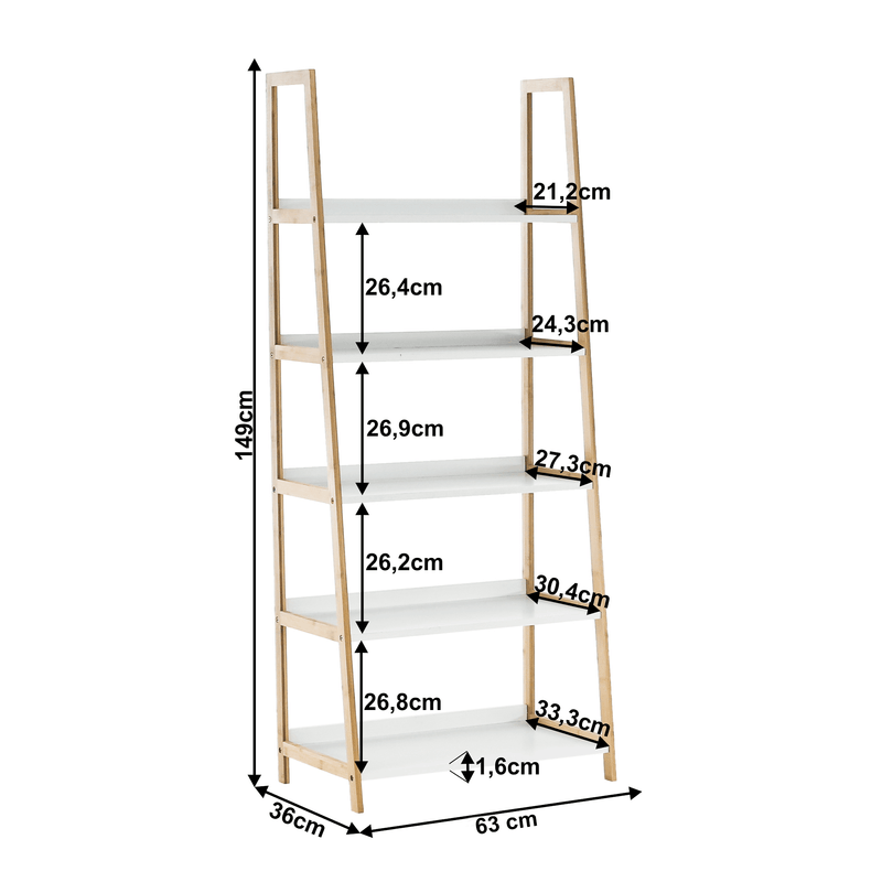Casa si Gradina - Mobilier - Biblioteci si rafturi - Rafturi - Etajera cu 5 rafturi, alb/natural, KOEN TYP 3 - Infinity.ro