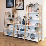 Casa si Gradina - Mobilier - Biblioteci si rafturi - Rafturi - Etajera cu 5 rafturi, alb/natural, KOEN TYP 3 - Infinity.ro