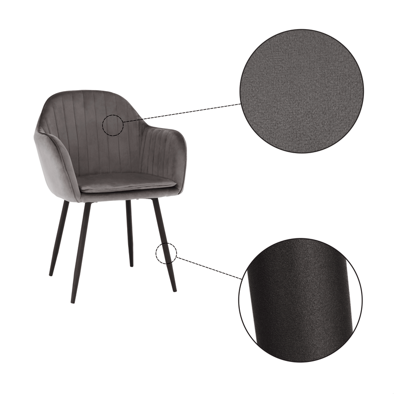 Casa si Gradina - Mobilier - Scaune si fotolii - Fotolii - Fotoliu de design, tesatura catifea gri, ZIRKON - Infinity.ro