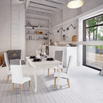 Casa si Gradina - Mobilier - Mese si birouri - Mese bucatarie si dining - Masa dining DA19, pin alb, 146x76 cm, VILAR - Infinity.ro