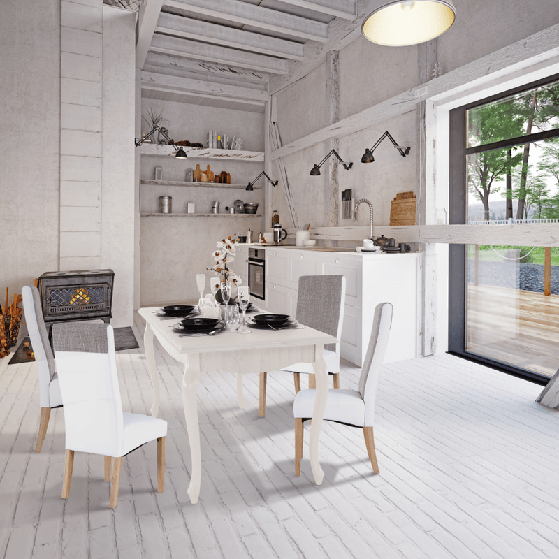 Casa si Gradina - Mobilier - Mese si birouri - Mese bucatarie si dining - Masa dining DA19, pin alb, 146x76 cm, VILAR - Infinity.ro