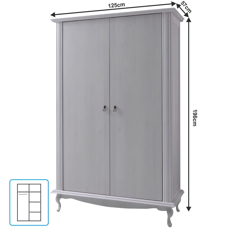 Casa si Gradina - Mobilier - Dulapuri si sifoniere - Dulapuri - Dulap cu spatiu pt.  umerase DA1,  pin alb, VILAR - Infinity.ro