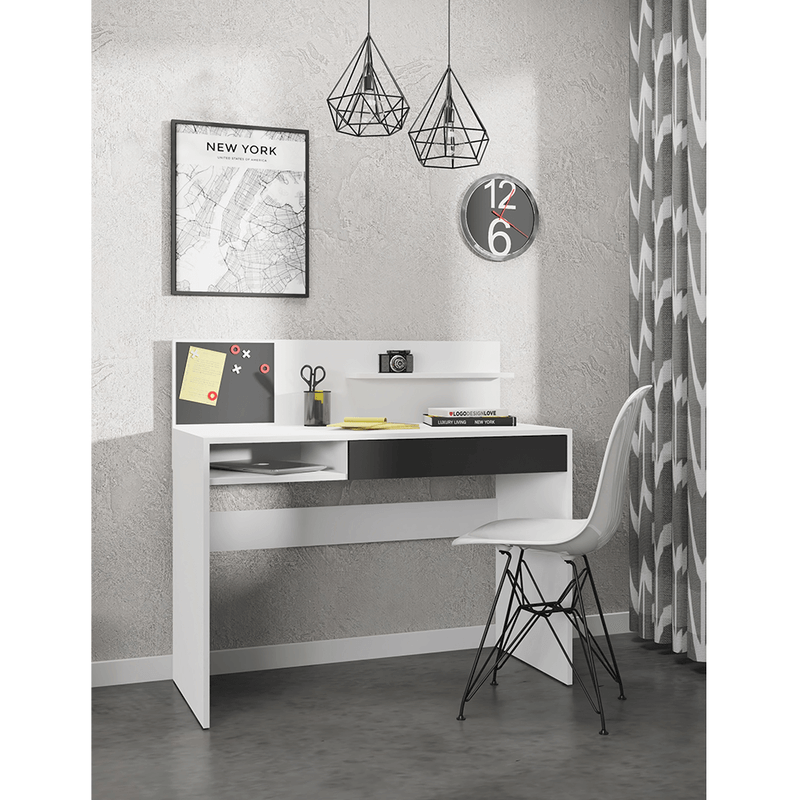Casa si Gradina - Mobilier - Mese si birouri - Birouri - Birou PC cu placa magnetica, alb / negru, IMAN - Infinity.ro