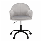 Casa si Gradina - Mobilier - Scaune si fotolii - Scaune - Scaun de birou, material textil din catifea gri deschis / negru, EROL - Infinity.ro