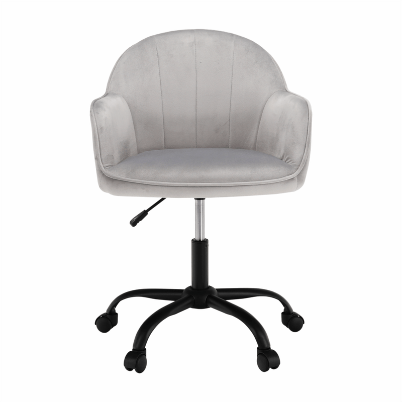 Casa si Gradina - Mobilier - Scaune si fotolii - Scaune - Scaun de birou, material textil din catifea gri deschis / negru, EROL - Infinity.ro