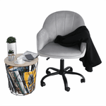 Casa si Gradina - Mobilier - Scaune si fotolii - Scaune - Scaun de birou, material textil din catifea gri deschis / negru, EROL - Infinity.ro