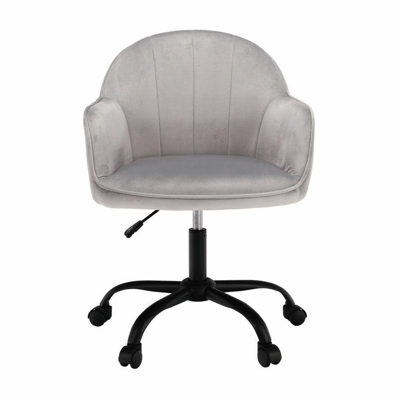 Casa si Gradina - Mobilier - Scaune si fotolii - Scaune - Scaun de birou, material textil din catifea gri deschis / negru, EROL - Infinity.ro