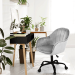 Casa si Gradina - Mobilier - Scaune si fotolii - Scaune - Scaun de birou, material textil din catifea gri deschis / negru, EROL - Infinity.ro