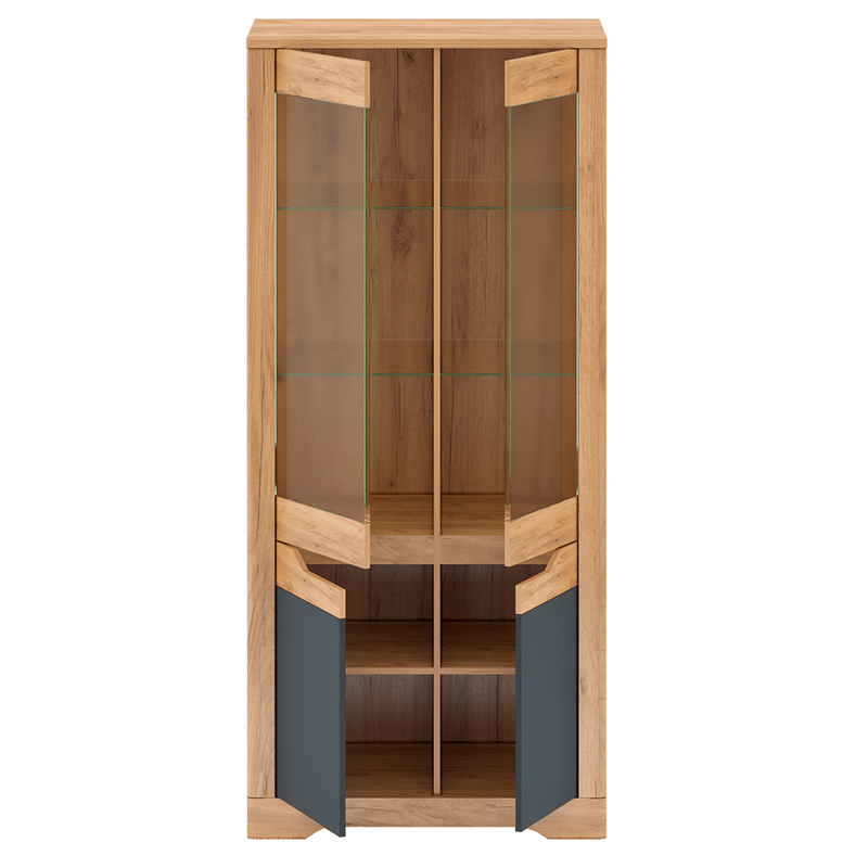 Casa si Gradina - Mobilier - Dulapuri si sifoniere - Dulapuri - Vitrina H, stejar craft auriu / gri grafit, FIDEL - Infinity.ro