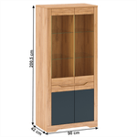 Casa si Gradina - Mobilier - Dulapuri si sifoniere - Dulapuri - Vitrina H, stejar craft auriu / gri grafit, FIDEL - Infinity.ro