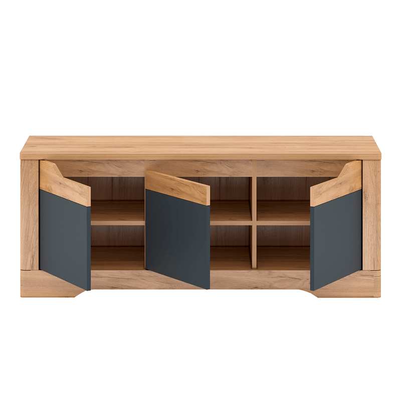 Casa si Gradina - Mobilier - Mese si birouri - Masute de cafea - Masuta RTV J, stejar craft auriu / gri grafit, FIDEL - Infinity.ro