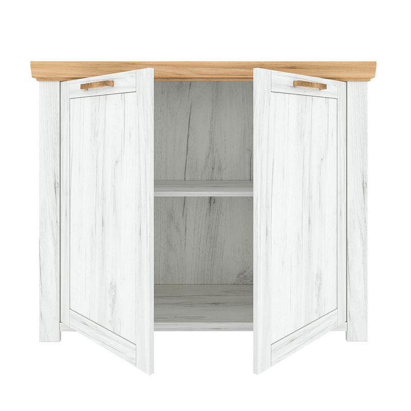 Casa si Gradina - Mobilier - Biblioteci si rafturi - Rafturi - Scrin J, stejar craft auriu / stejar craft alb, SUDBURY - Infinity.ro