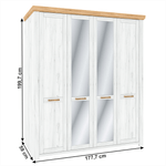 Casa si Gradina - Mobilier - Dulapuri si sifoniere - Dulapuri - Dulap cu spatiu pt. umerase Q, stejar craft auriu / stejar craft alb, SUDBURY - Infinity.ro