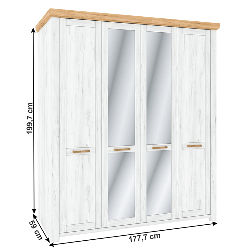 Casa si Gradina - Mobilier - Dulapuri si sifoniere - Dulapuri - Dulap cu spatiu pt. umerase Q, stejar craft auriu / stejar craft alb, SUDBURY - Infinity.ro