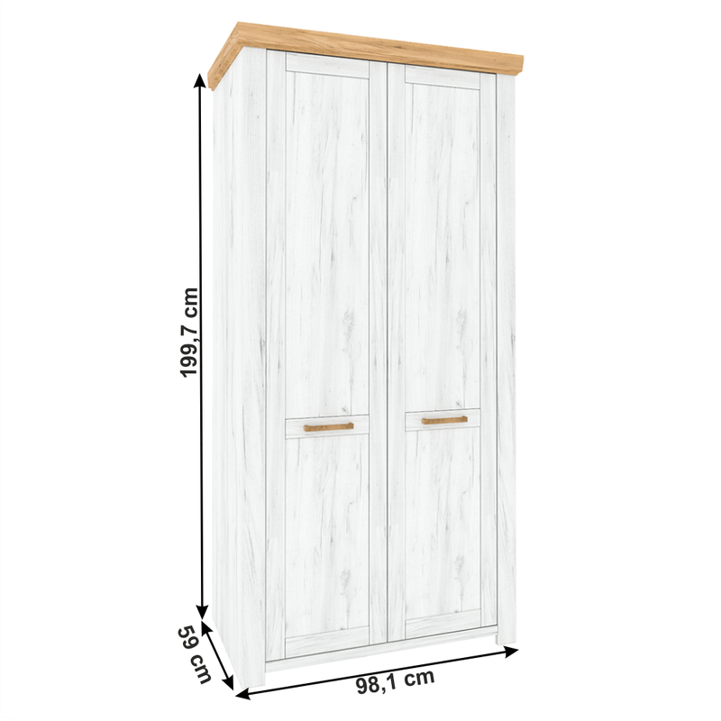 Casa si Gradina - Mobilier - Dulapuri si sifoniere - Dulapuri - Dulap cu spatiu pt. umerase F, stejar craft auriu / stejar craft alb, SUDBURY - Infinity.ro