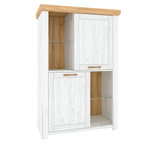 Casa si Gradina - Mobilier - Dulapuri si sifoniere - Dulapuri - Vitrina C, stejar craft auriu / stejar craft alb, SUDBURY - Infinity.ro