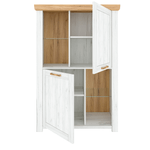 Casa si Gradina - Mobilier - Dulapuri si sifoniere - Dulapuri - Vitrina C, stejar craft auriu / stejar craft alb, SUDBURY - Infinity.ro