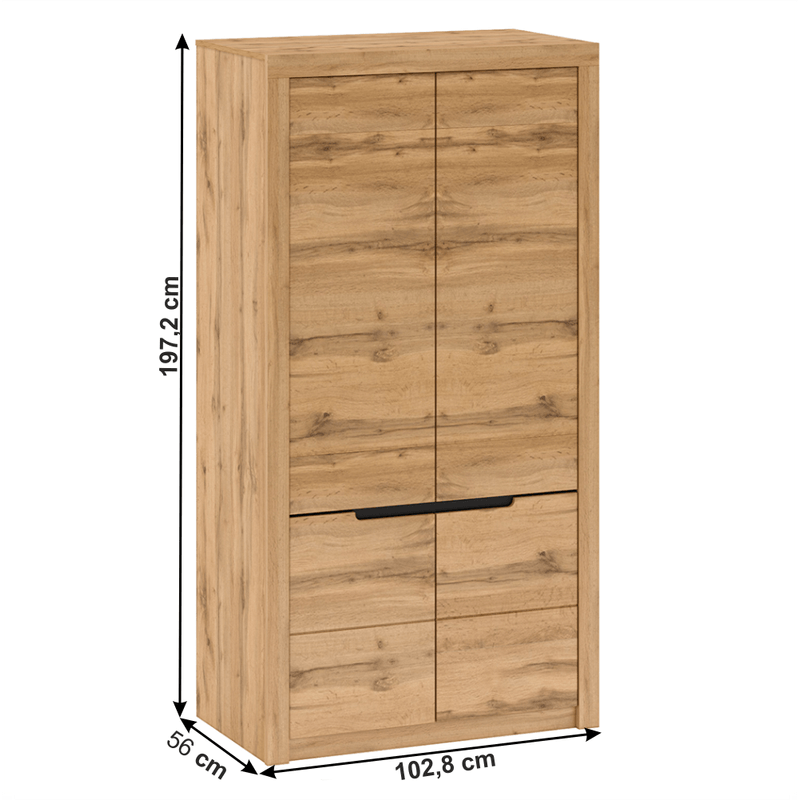 Casa si Gradina - Mobilier - Dulapuri si sifoniere - Dulapuri - Dulap cu spatiu pt. Umerase, cu polita, stejar wotan, TORONTA F - Infinity.ro